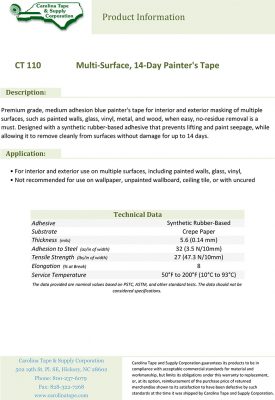 110 Multi Surface 14 Day Painters Tape