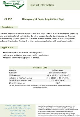 152 Heavyweight Paper Application Tape